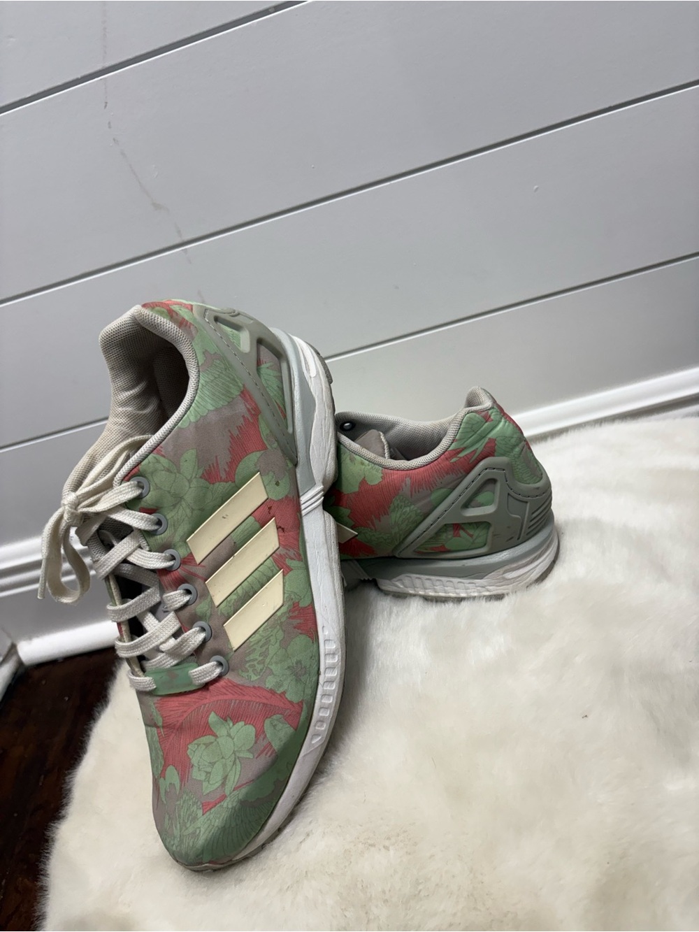 adidas Floral Green and Pink Women's Athletic Sneakers